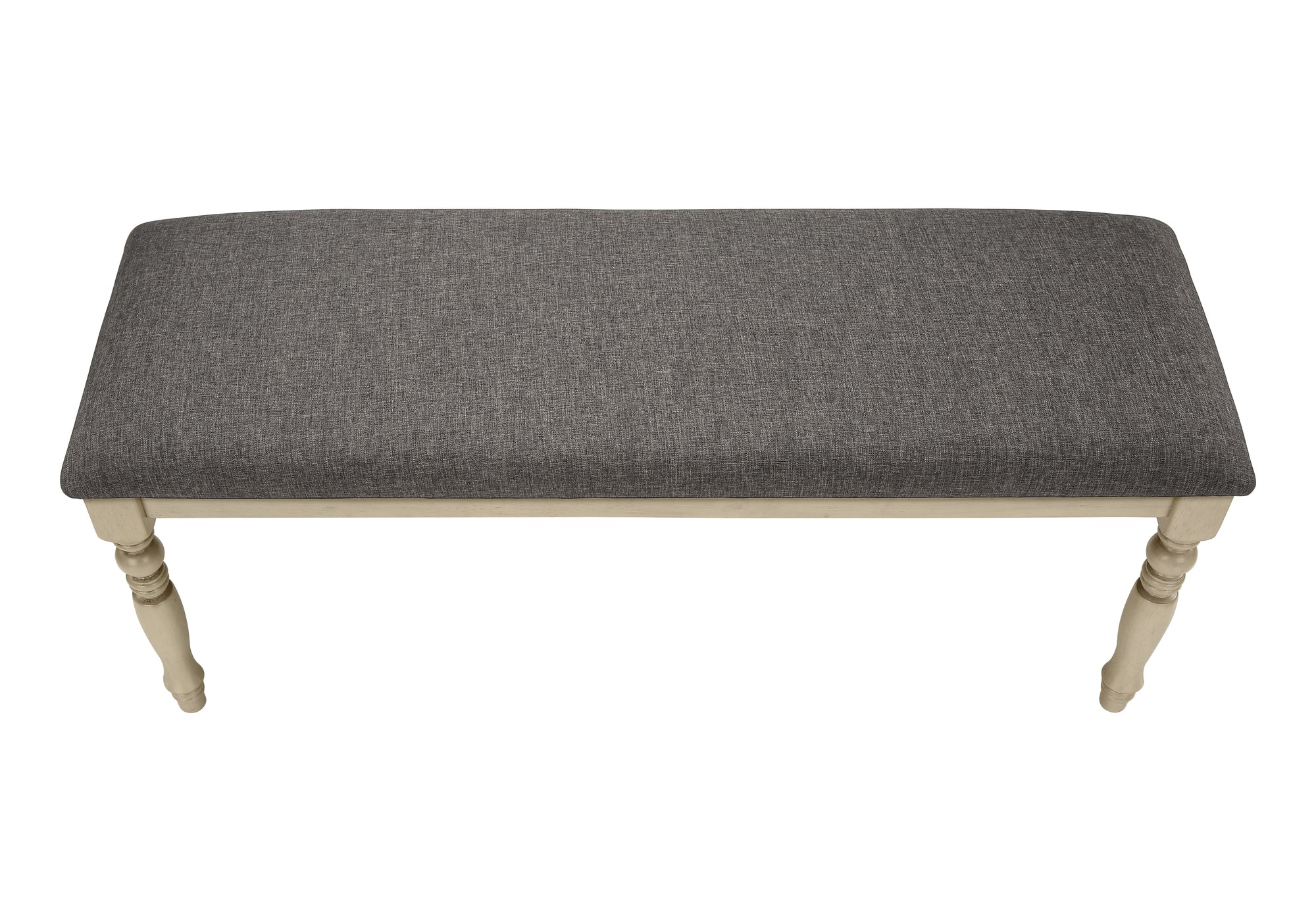 BENCH - 48"L / ANTIQUE GREY / GREY FABRIC-Benches-DECOROLALA