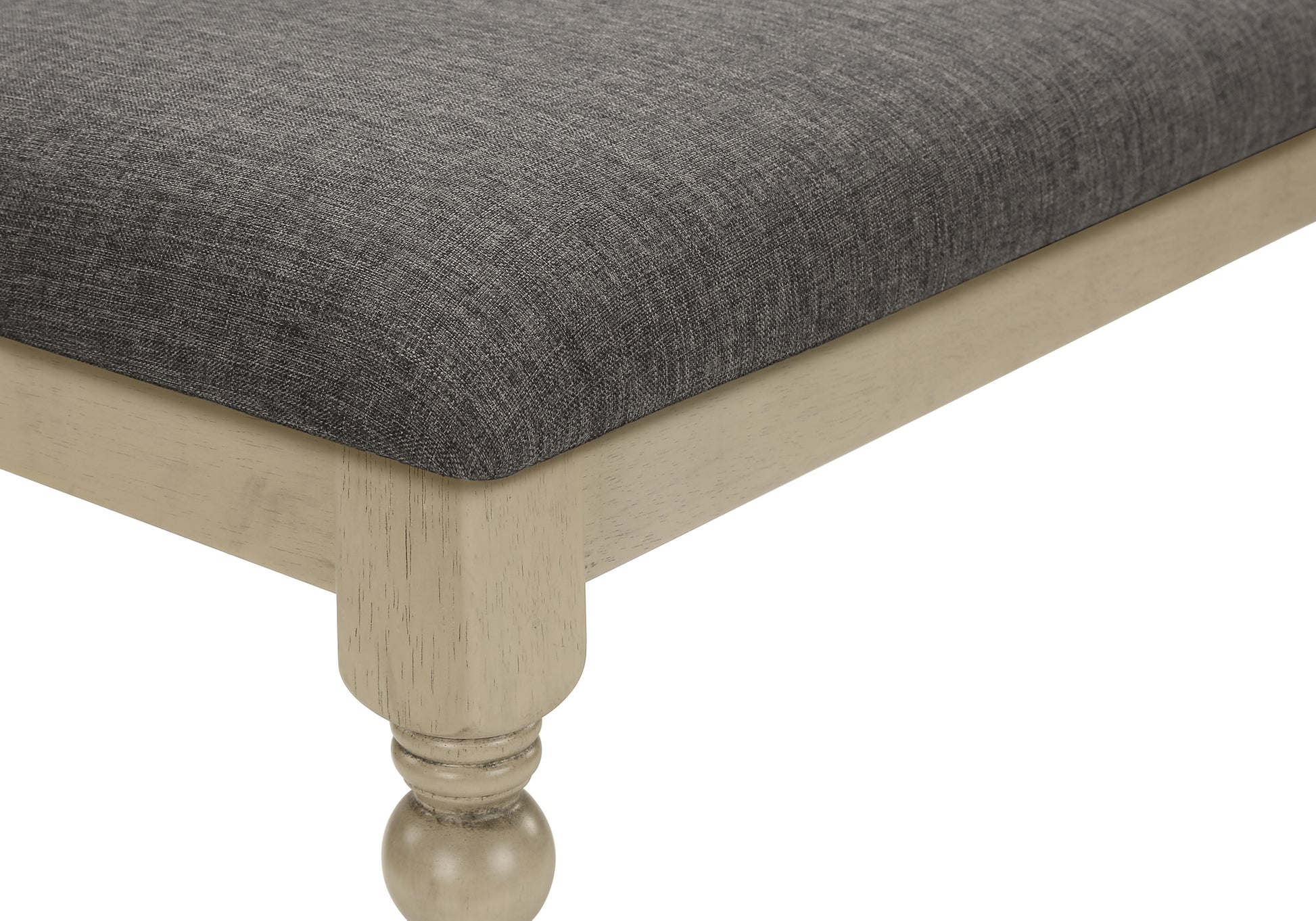 BENCH - 48"L / ANTIQUE GREY / GREY FABRIC-Benches-DECOROLALA