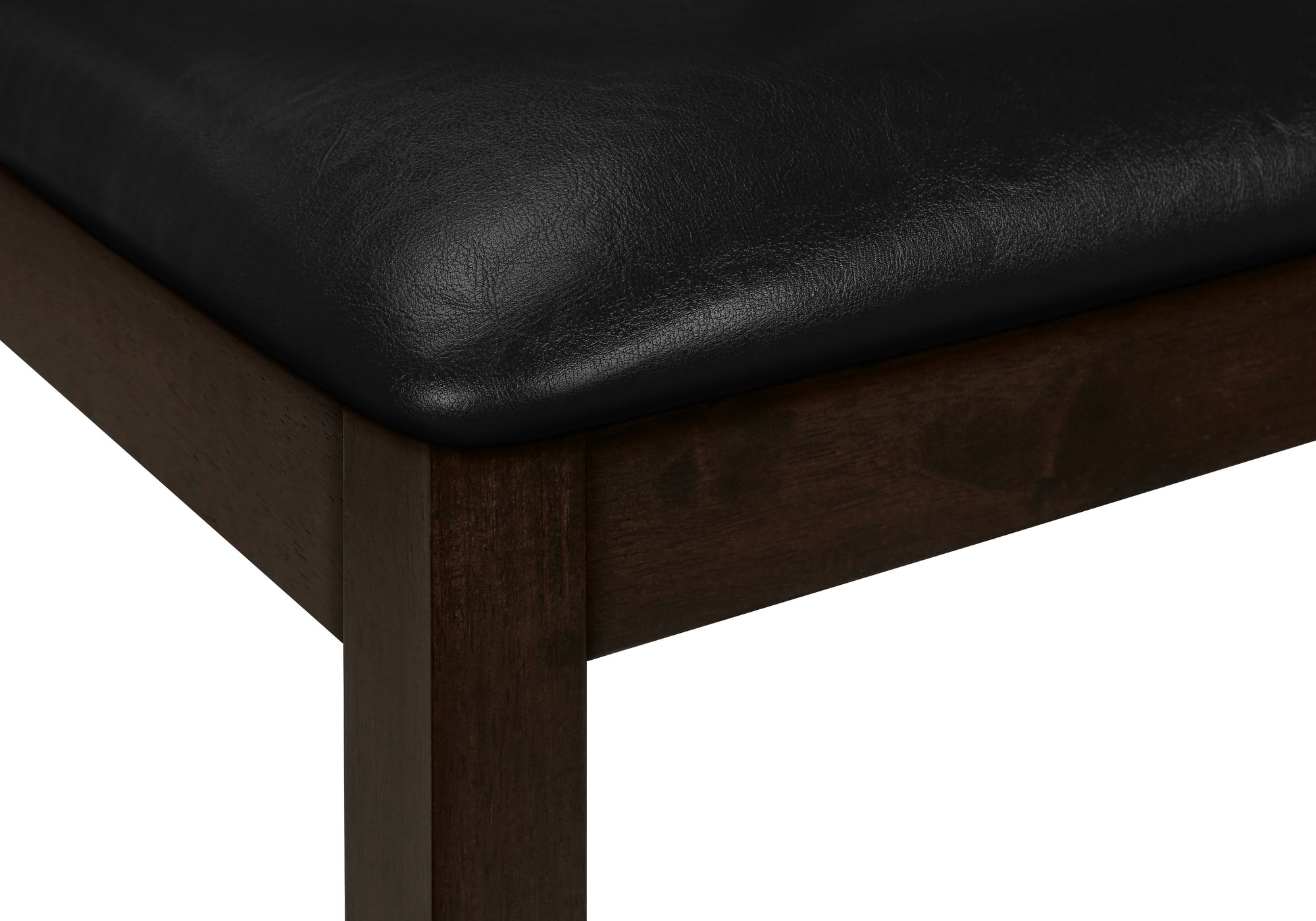 BENCH - 48"L / ESPRESSO / BLACK PU SEAT-Benches-DECOROLALA