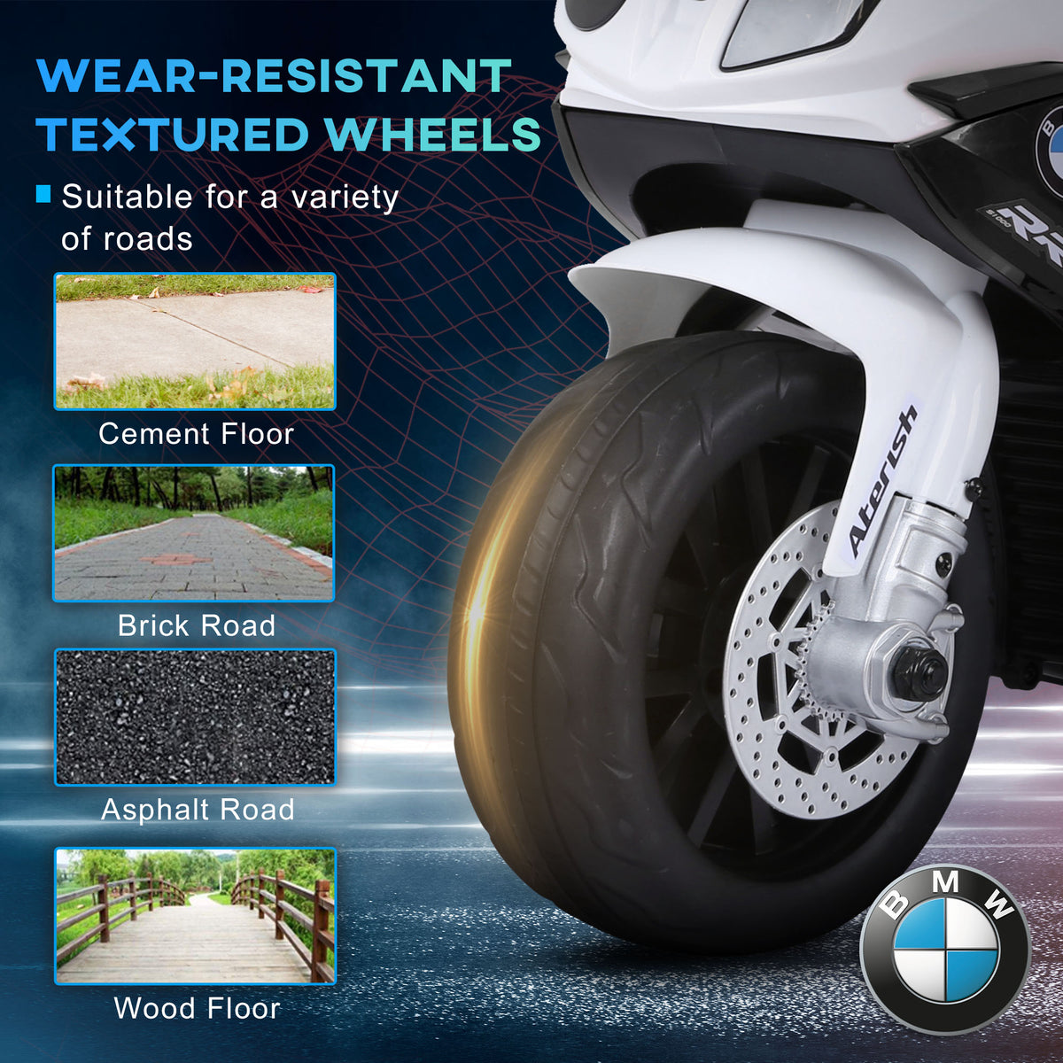 Kids Motorcycle, 6V Battery Powered Toddler Motorcycle with Headlight, Music, 3 Wheels Electric Motorcycle for Kids, Licensed BMW, Gift for Boys & Girls-Toys & Games > Baby & Toddler Toys > Electric Ride-On Toys > Electric Motorcycles-DECOROLALA