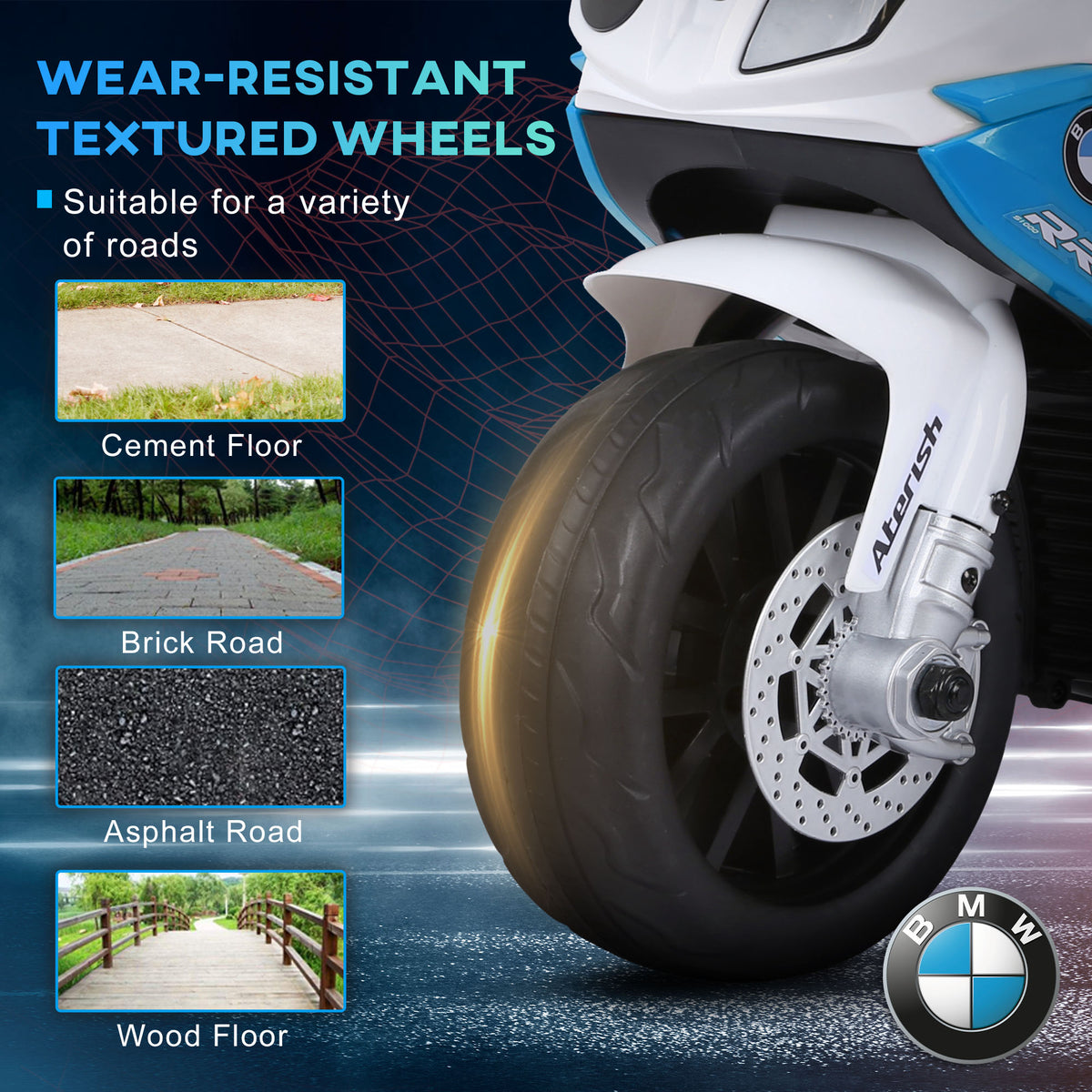 Kids Motorcycle, 6V Battery Powered Toddler Motorcycle with Headlight, Music, 3 Wheels Electric Motorcycle for Kids, Licensed BMW, Gift for Boys & Girls-Toys & Games > Baby & Toddler Toys > Electric Ride-On Toys > Electric Motorcycles-DECOROLALA