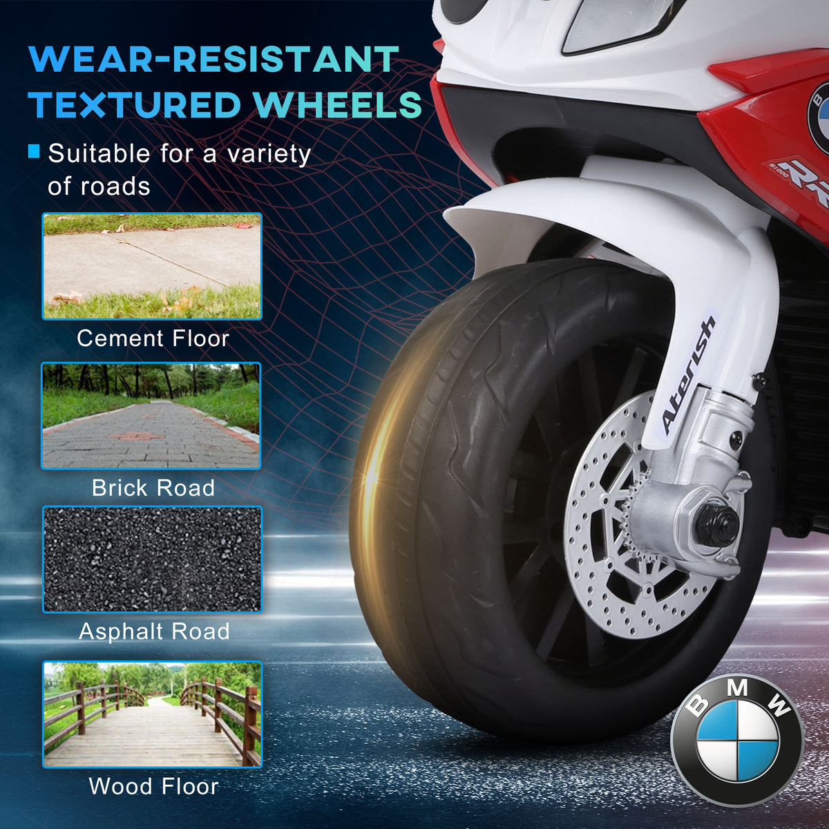 Kids Motorcycle, 6V Battery Powered Toddler Motorcycle with Headlight, Music, 3 Wheels Electric Motorcycle for Kids, Licensed BMW, Gift for Boys & Girls-Toys & Games > Baby & Toddler Toys > Electric Ride-On Toys > Electric Motorcycles-DECOROLALA