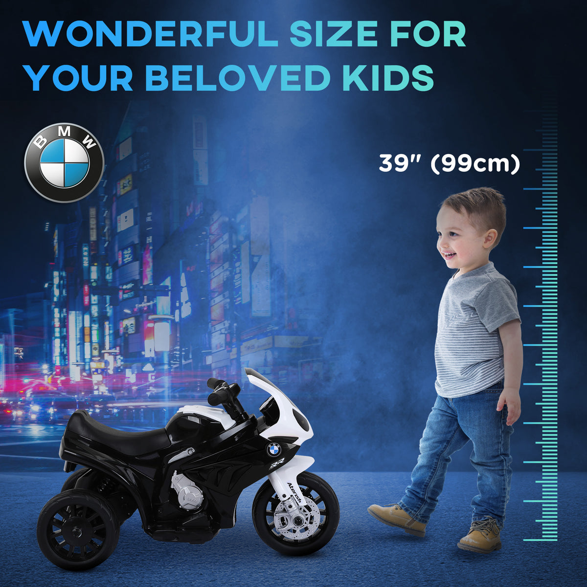 Kids Motorcycle, 6V Battery Powered Toddler Motorcycle with Headlight, Music, 3 Wheels Electric Motorcycle for Kids, Licensed BMW, Gift for Boys & Girls-Toys & Games > Baby & Toddler Toys > Electric Ride-On Toys > Electric Motorcycles-DECOROLALA