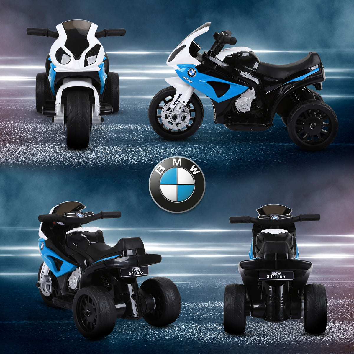 Kids Motorcycle, 6V Battery Powered Toddler Motorcycle with Headlight, Music, 3 Wheels Electric Motorcycle for Kids, Licensed BMW, Gift for Boys & Girls-Toys & Games > Baby & Toddler Toys > Electric Ride-On Toys > Electric Motorcycles-DECOROLALA