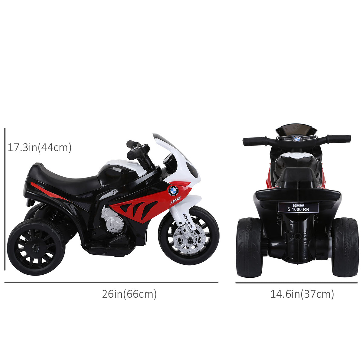 Kids Motorcycle, 6V Battery Powered Toddler Motorcycle with Headlight, Music, 3 Wheels Electric Motorcycle for Kids, Licensed BMW, Gift for Boys & Girls-Toys & Games > Baby & Toddler Toys > Electric Ride-On Toys > Electric Motorcycles-DECOROLALA