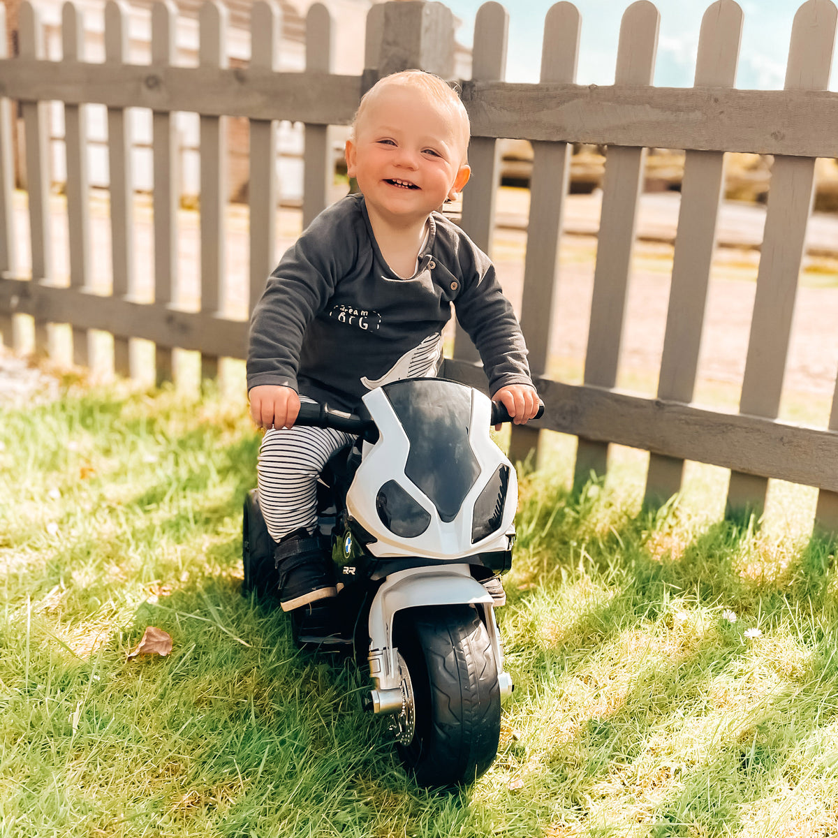 Kids Motorcycle, 6V Battery Powered Toddler Motorcycle with Headlight, Music, 3 Wheels Electric Motorcycle for Kids, Licensed BMW, Gift for Boys & Girls-Toys & Games > Baby & Toddler Toys > Electric Ride-On Toys > Electric Motorcycles-DECOROLALA