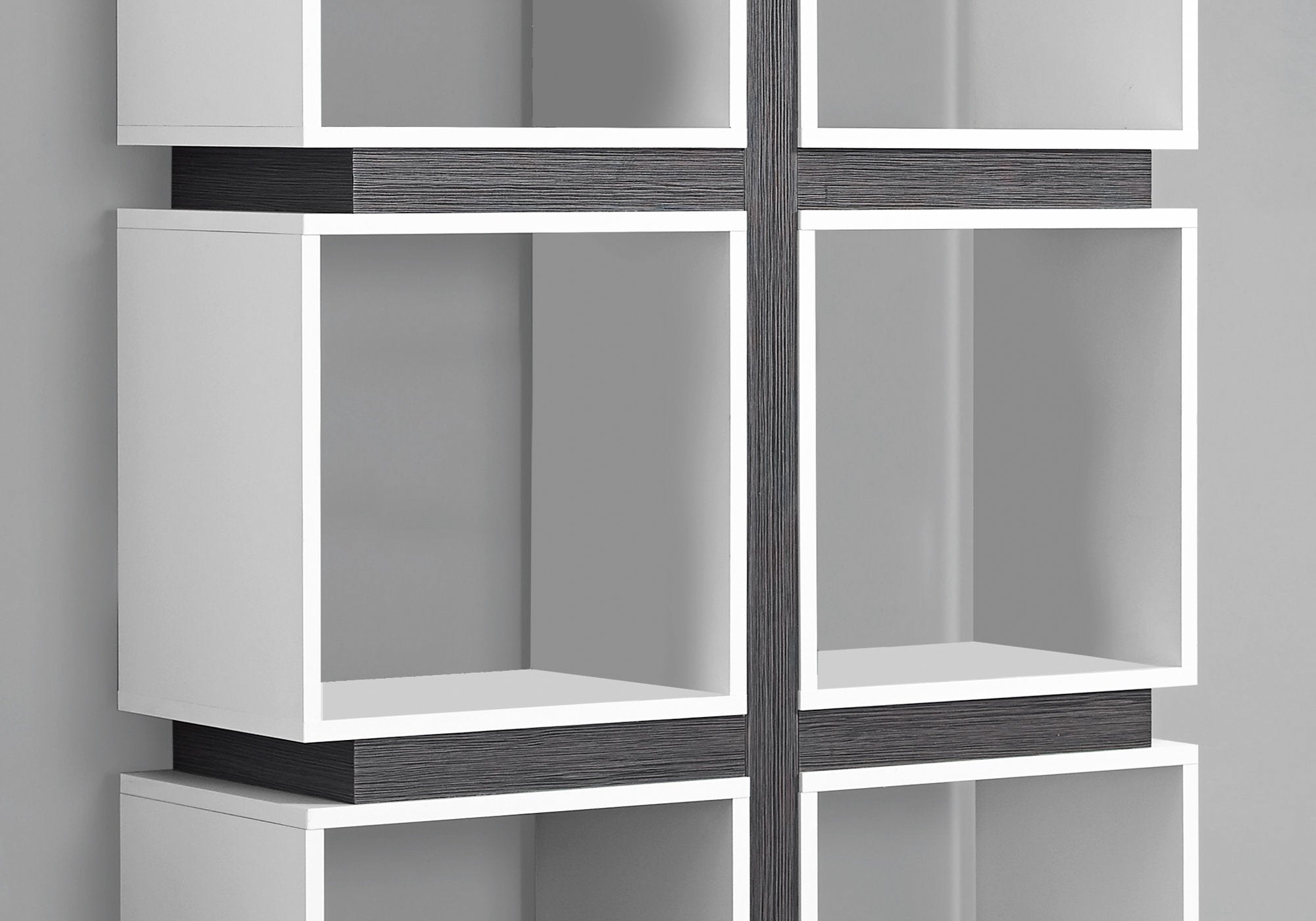BOOKCASE - 71"H / WHITE / GREY-Bookshelf-DECOROLALA