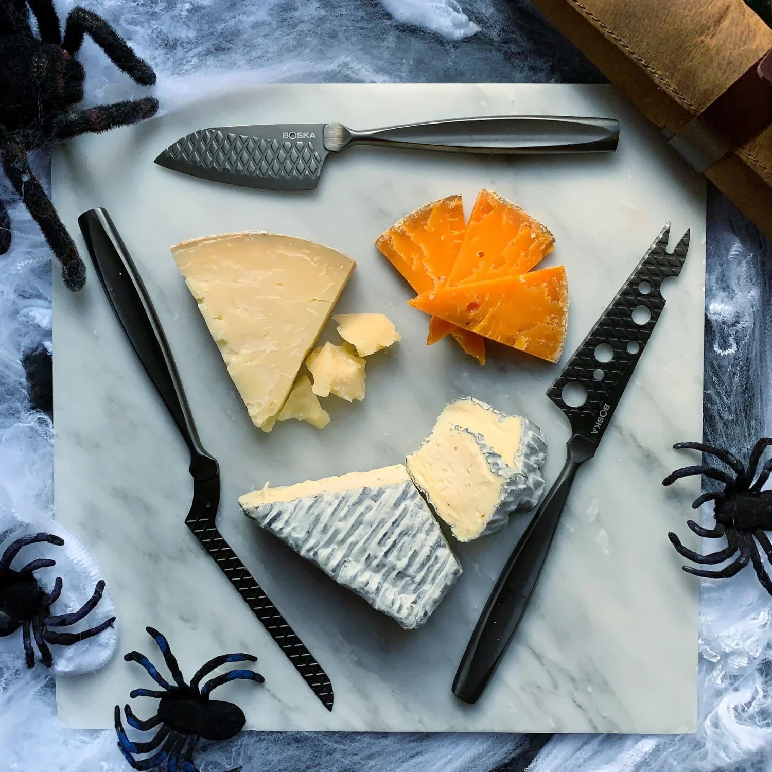 BOSKA Monaco+ 3-Piece Cheese Knife Set | Leather Roll-Knife Set-DECOROLALA