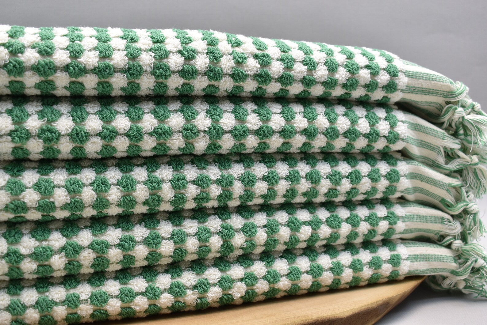 BUBBLE GREEN TERRY HAND TOWEL-Hand Towel-DECOROLALA