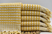 BUBBLE MUSTARD TERRY HAND TOWEL-Hand Towel-DECOROLALA