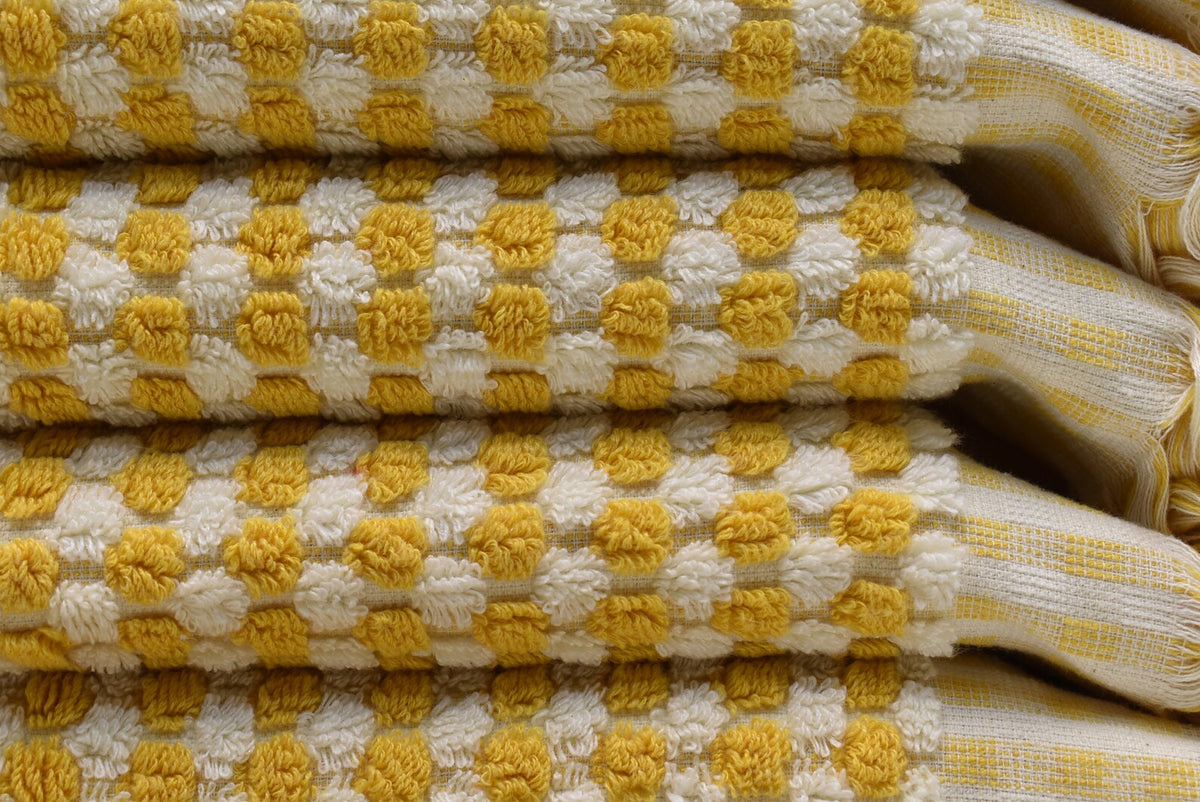 BUBBLE MUSTARD TERRY HAND TOWEL-Hand Towels-DECOROLALA