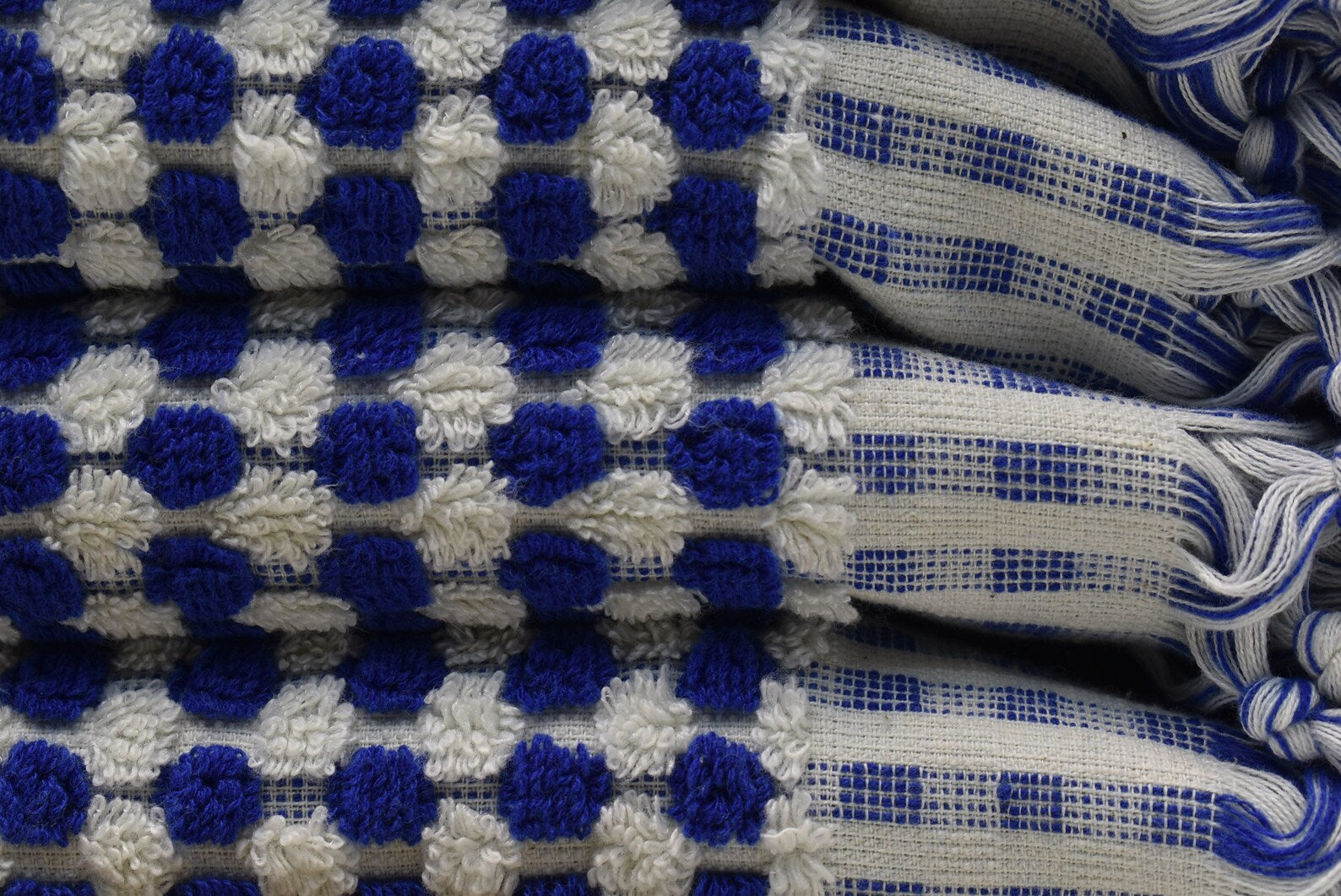 BUBBLE NAVY TERRY HAND TOWEL-Hand Towel-DECOROLALA