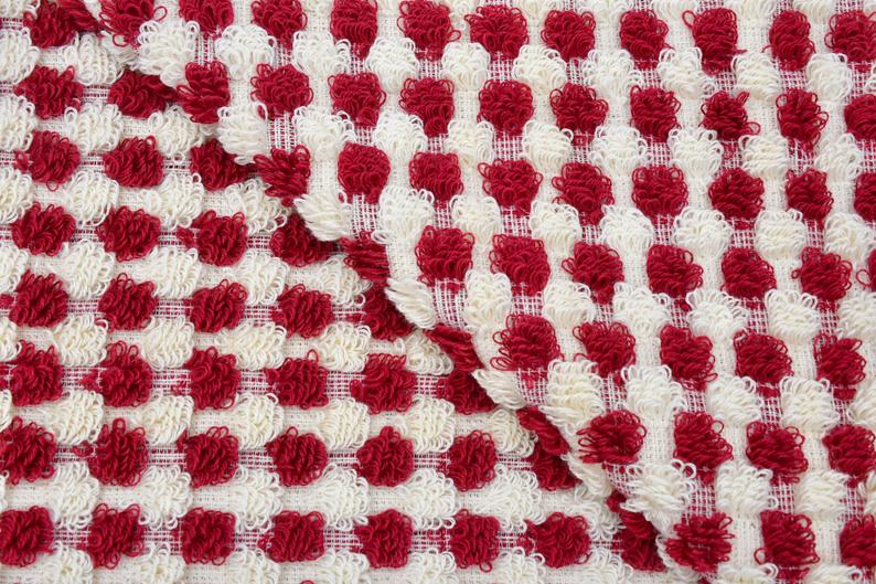 BUBBLE RED TERRY HAND TOWEL-Hand Towel-DECOROLALA