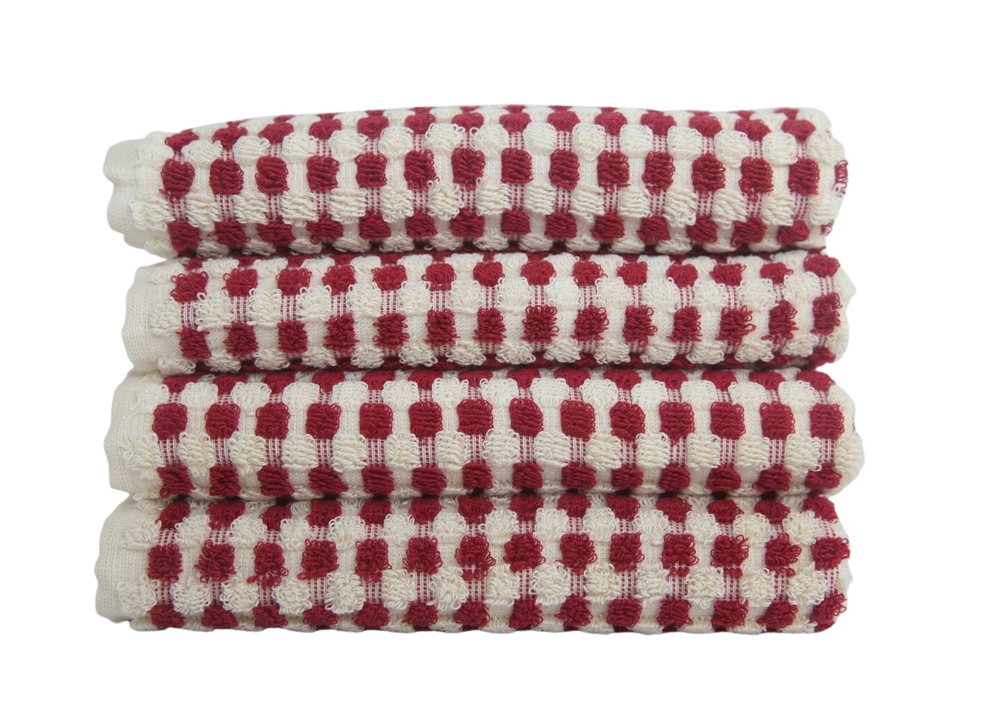 BUBBLE RED TERRY HAND TOWEL-Hand Towel-DECOROLALA