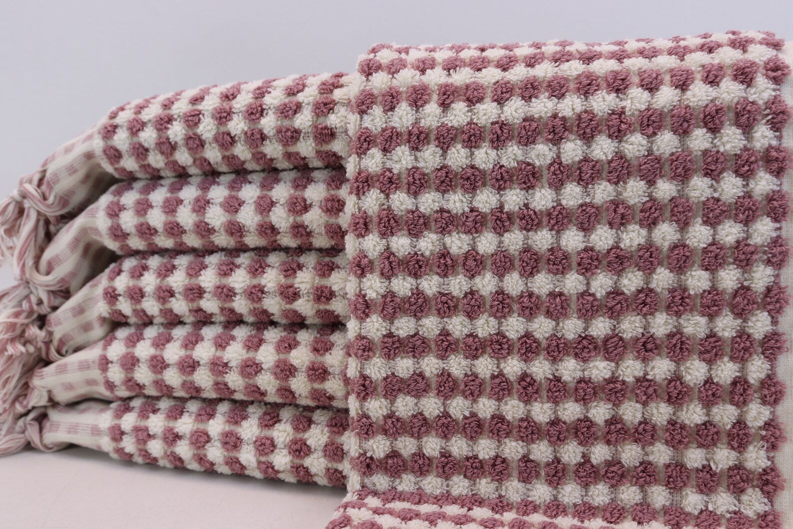 BUBBLE SALMON TERRY HAND TOWEL-Hand Towel-DECOROLALA