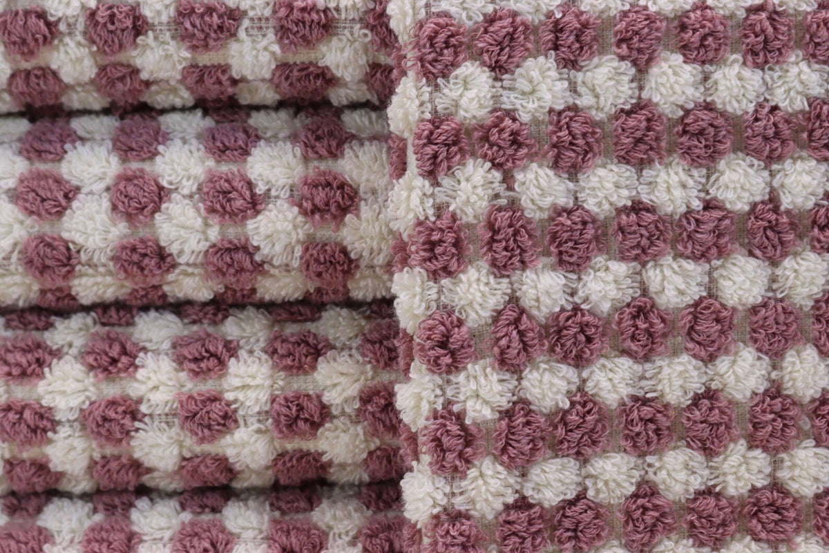 BUBBLE SALMON TERRY HAND TOWEL-Hand Towels-DECOROLALA