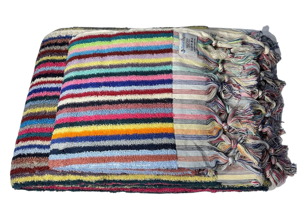 BUBBLE STRIPED TERRY HAND TOWEL-Hand Towels-DECOROLALA