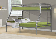 BUNK BED - TWIN / FULL SIZE / SILVER METAL-Bunk Bed-DECOROLALA