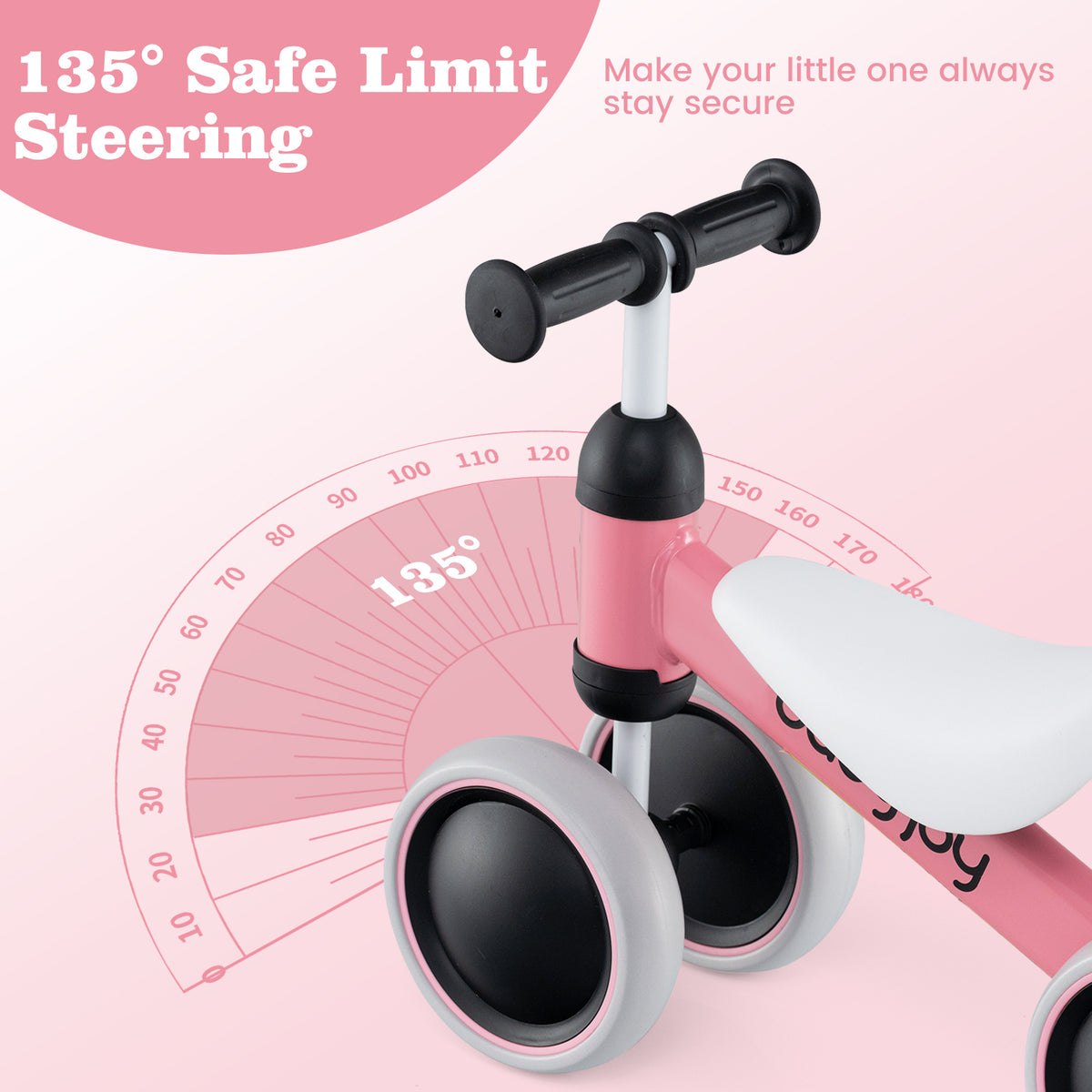Baby Balance Bike for 2 Years Old Boys Girls No Pedal 4 Wheels