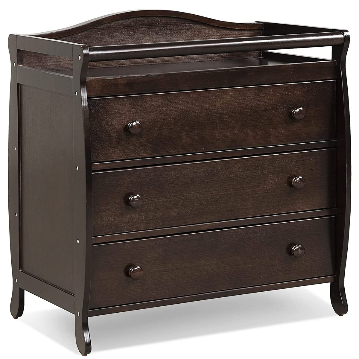 Baby Changing Table Infant Diaper with 3 Drawers and Safety Belt-Brown-Changing Tables-DECOROLALA