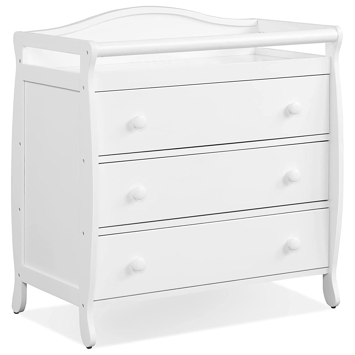 Baby Changing Table Infant Diaper with 3 Drawers and Safety Belt-White-Changing Tables-DECOROLALA