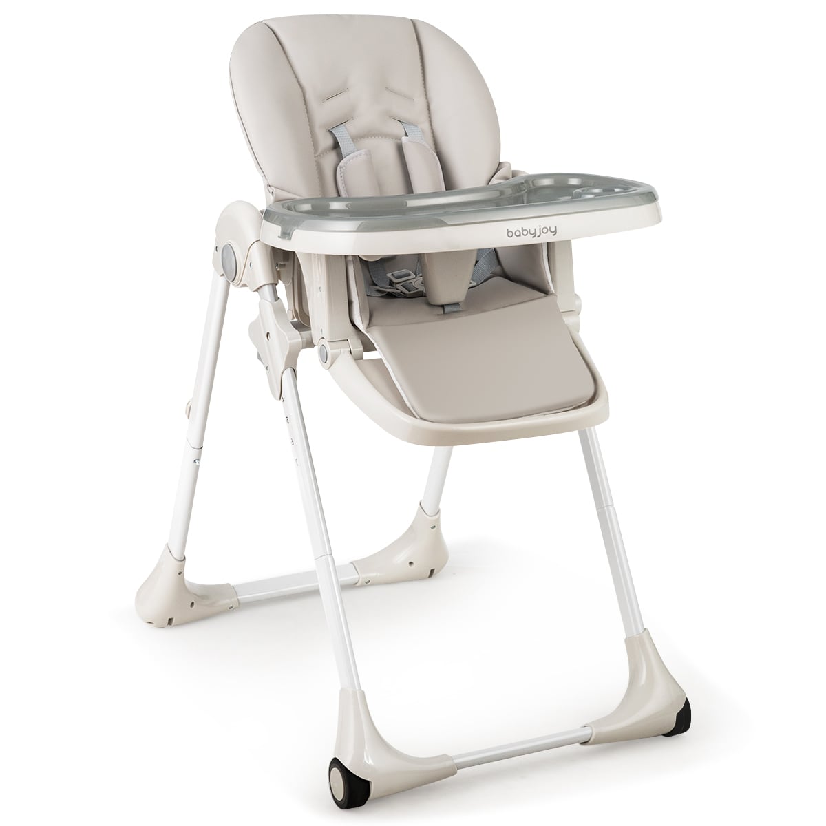 Baby Convertible High Chair with Wheels-Gray-High Chairs-DECOROLALA