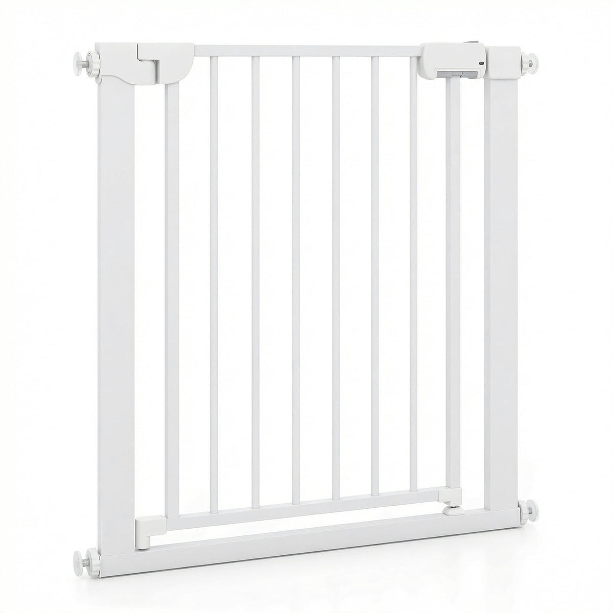 Baby Gate for Stairs Pressure Mounted Auto-Close Door Gate-White-Pet Gates-DECOROLALA