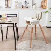 Baby High Chair with Dishwasher Safe Tray-Beige-High Chairs-DECOROLALA