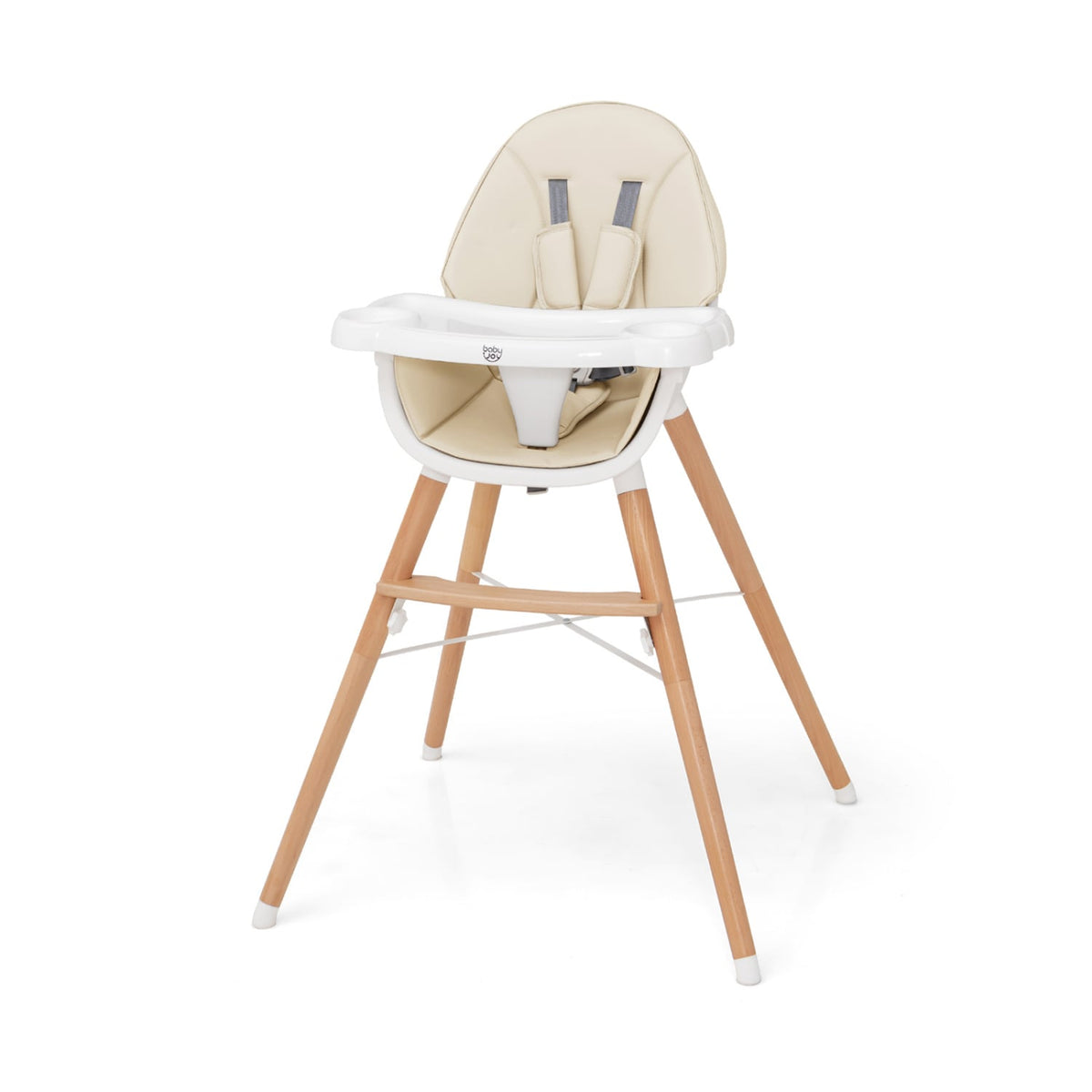 Baby High Chair with Dishwasher Safe Tray-Beige-High Chairs-DECOROLALA