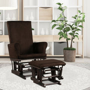 Baby Nursery Relax Rocker Rocking Chair Glider & Ottoman Set-Coffee-Recliners-DECOROLALA