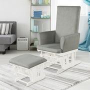 Baby Nursery Relax Rocker Rocking Chair Glider & Ottoman Set-Gray-Recliners-DECOROLALA