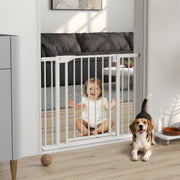 Baby & Pet Safety Gate - White Pressure Fit Auto-Close 30"H-Dogs-DECOROLALA