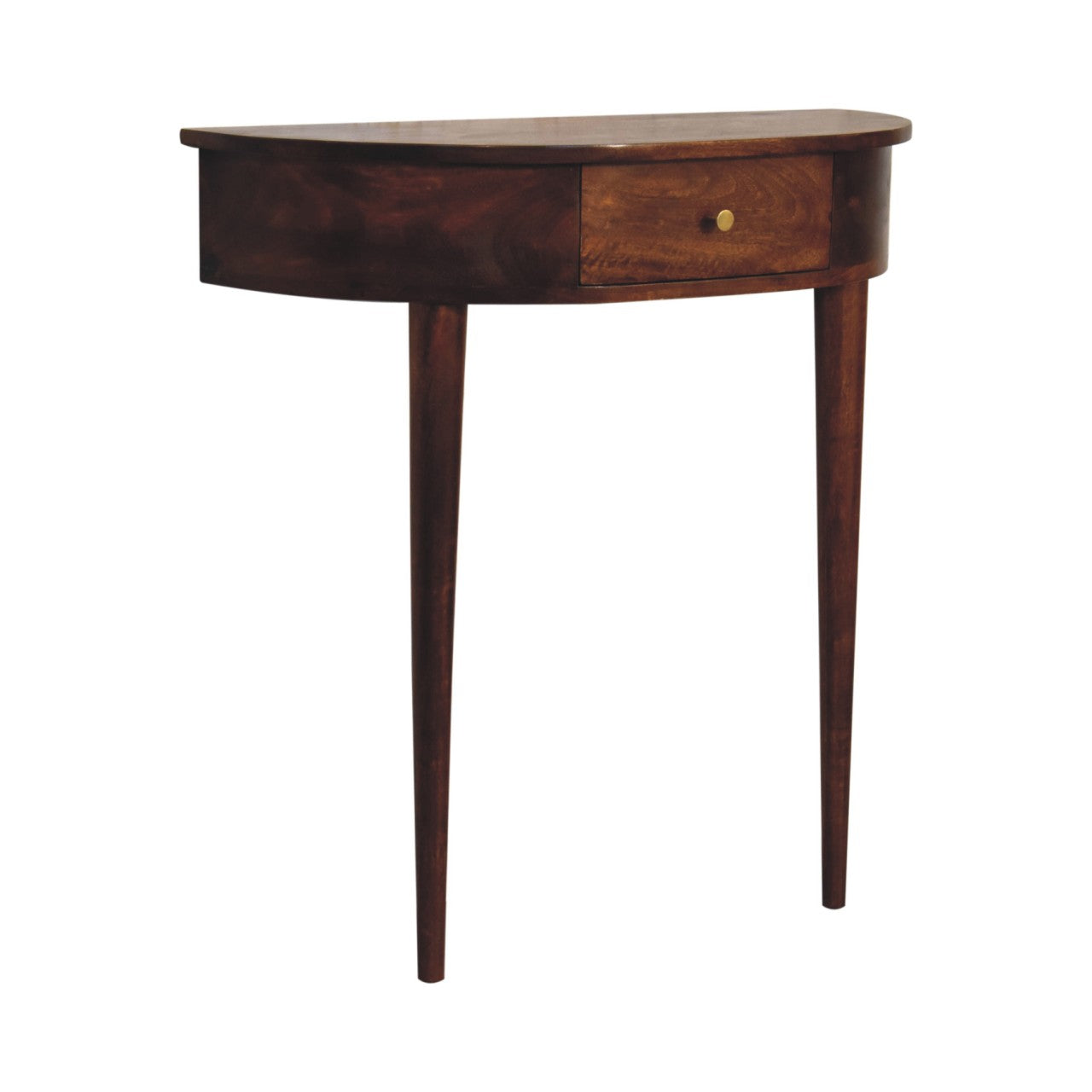 Backless Mounted Console Table - Chestnut Solid Mango Wood-Coffee Table-DECOROLALA