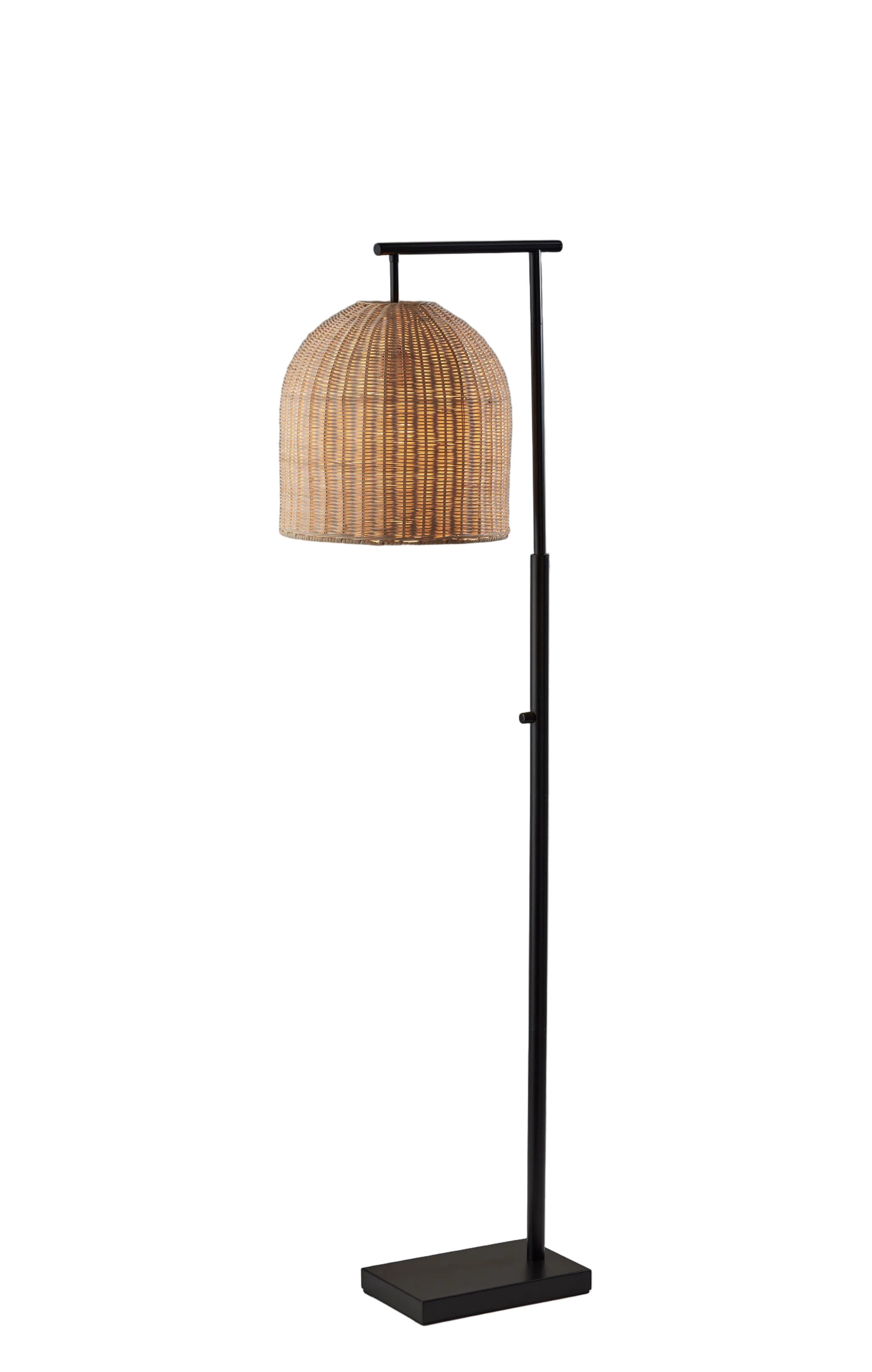 Bahama 58" Rattan Floor Lamp - Bronze Base-Lighting-DECOROLALA