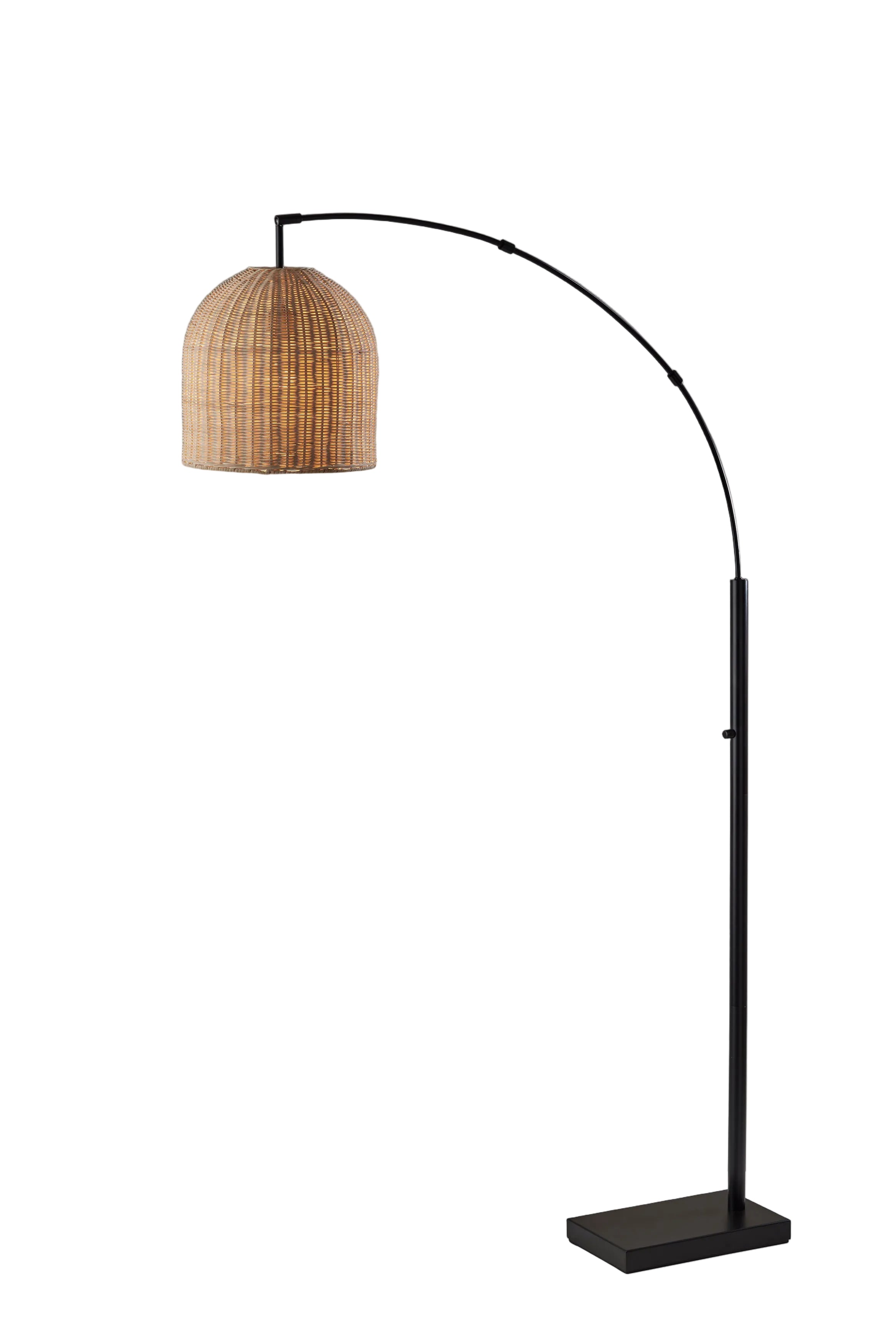 Bahama Arc Lamp 80" Rattan Floor Lamp - Bronze-Lighting-DECOROLALA
