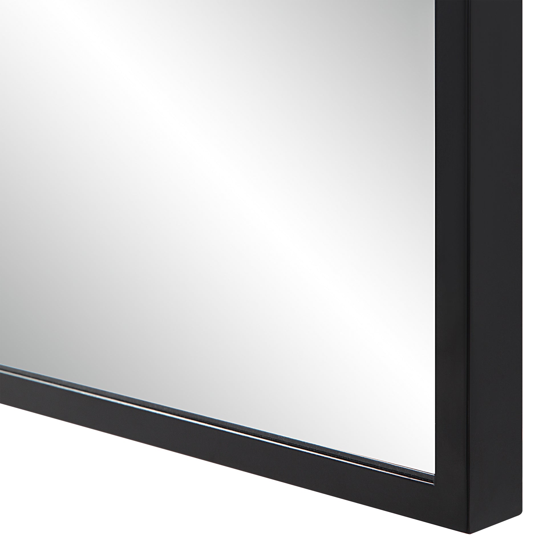 Balina 72" Tall Rectangular Arch Mirror, Matte Black-Leaner-DECOROLALA
