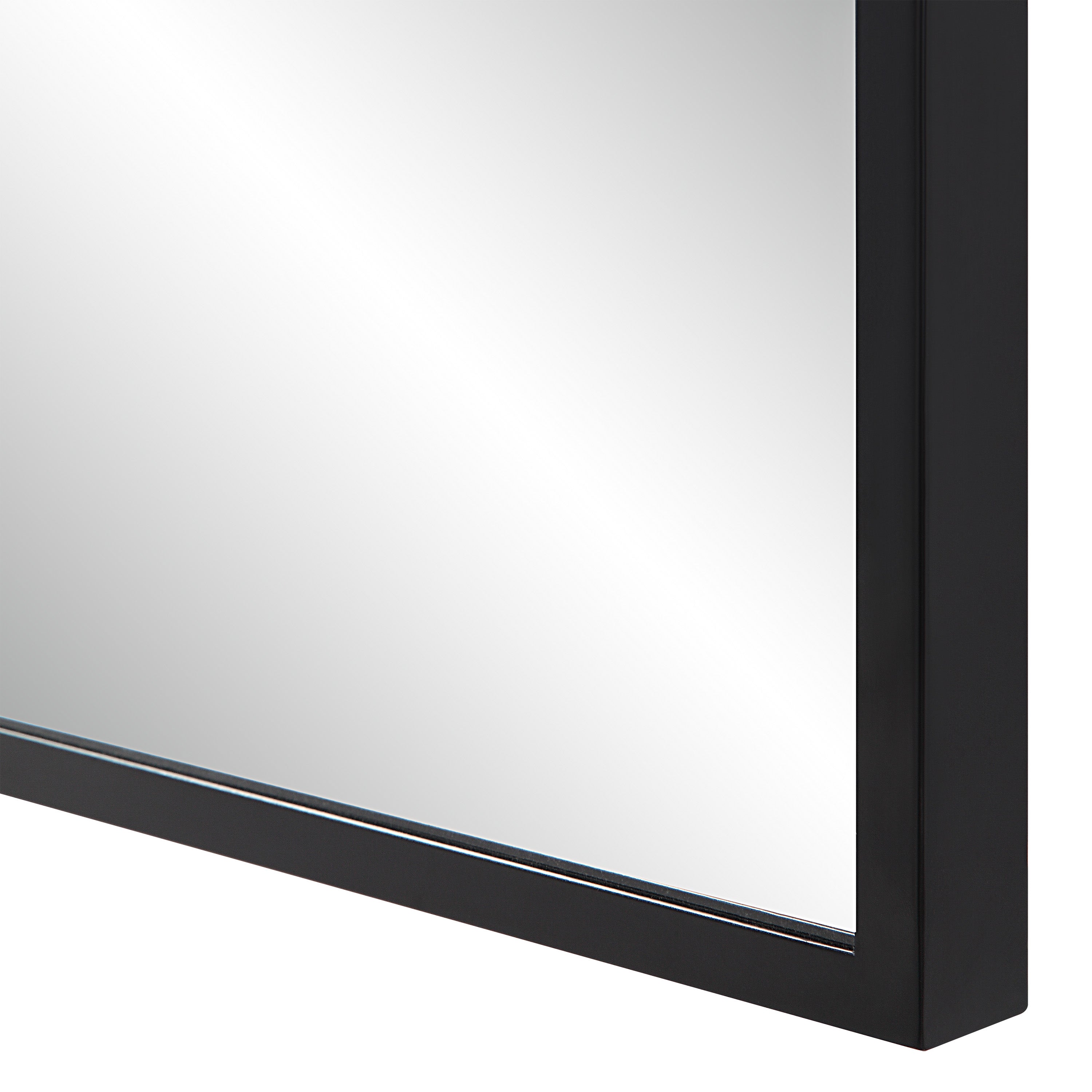 Balina 72" Tall Rectangular Arch Mirror, Matte Black-Leaner-DECOROLALA