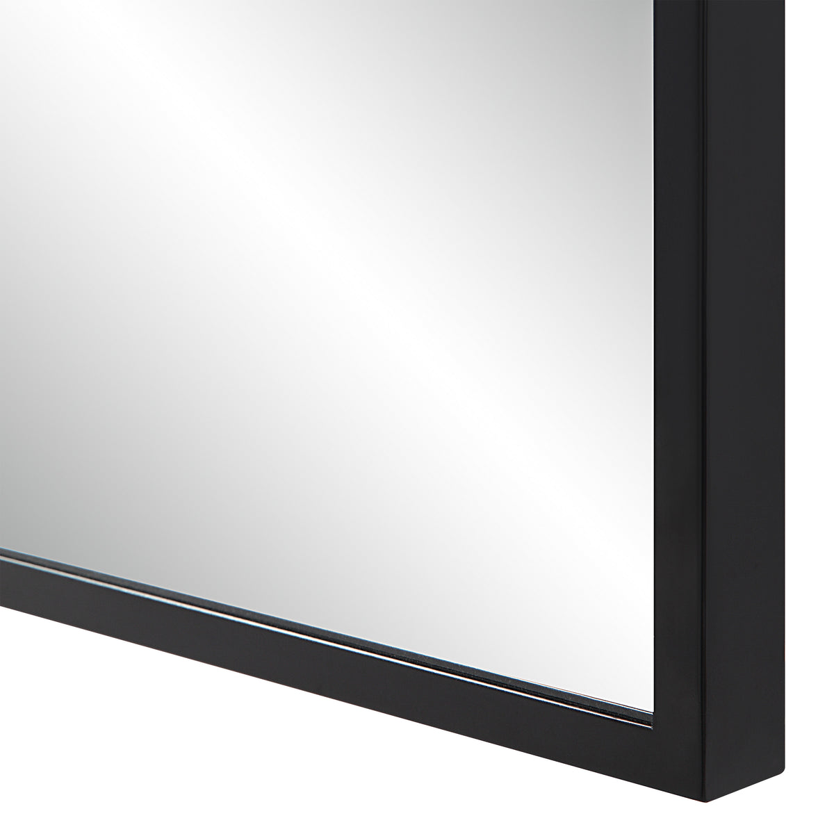 Balina 72" Tall Rectangular Arch Mirror, Matte Black-Leaner Mirrors-DECOROLALA