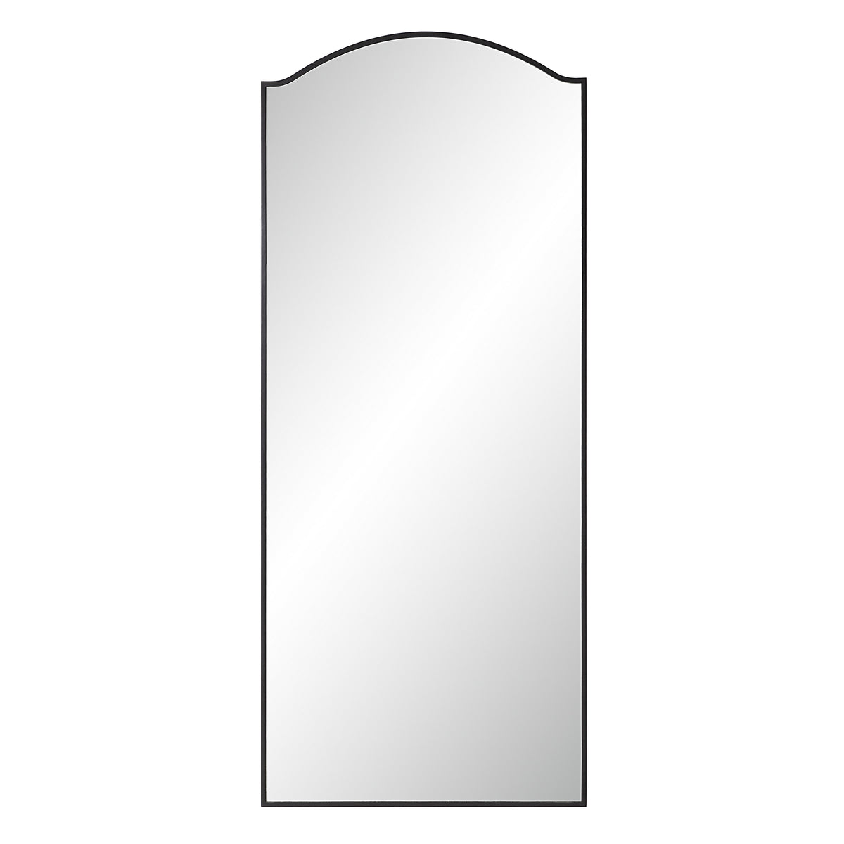 Balina 72" Tall Rectangular Arch Mirror, Matte Black-Leaner Mirrors-DECOROLALA