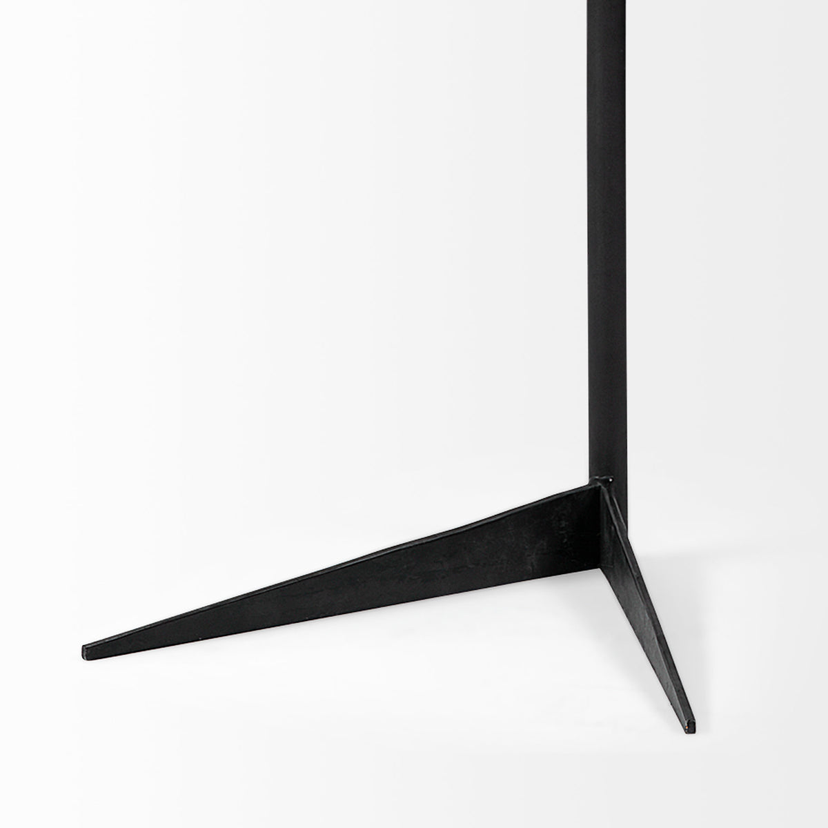 Ballatine II 15L x 15W x 27L White Marble Round Top White w/ Black Metal Base Accent Table-Accent Tables-DECOROLALA