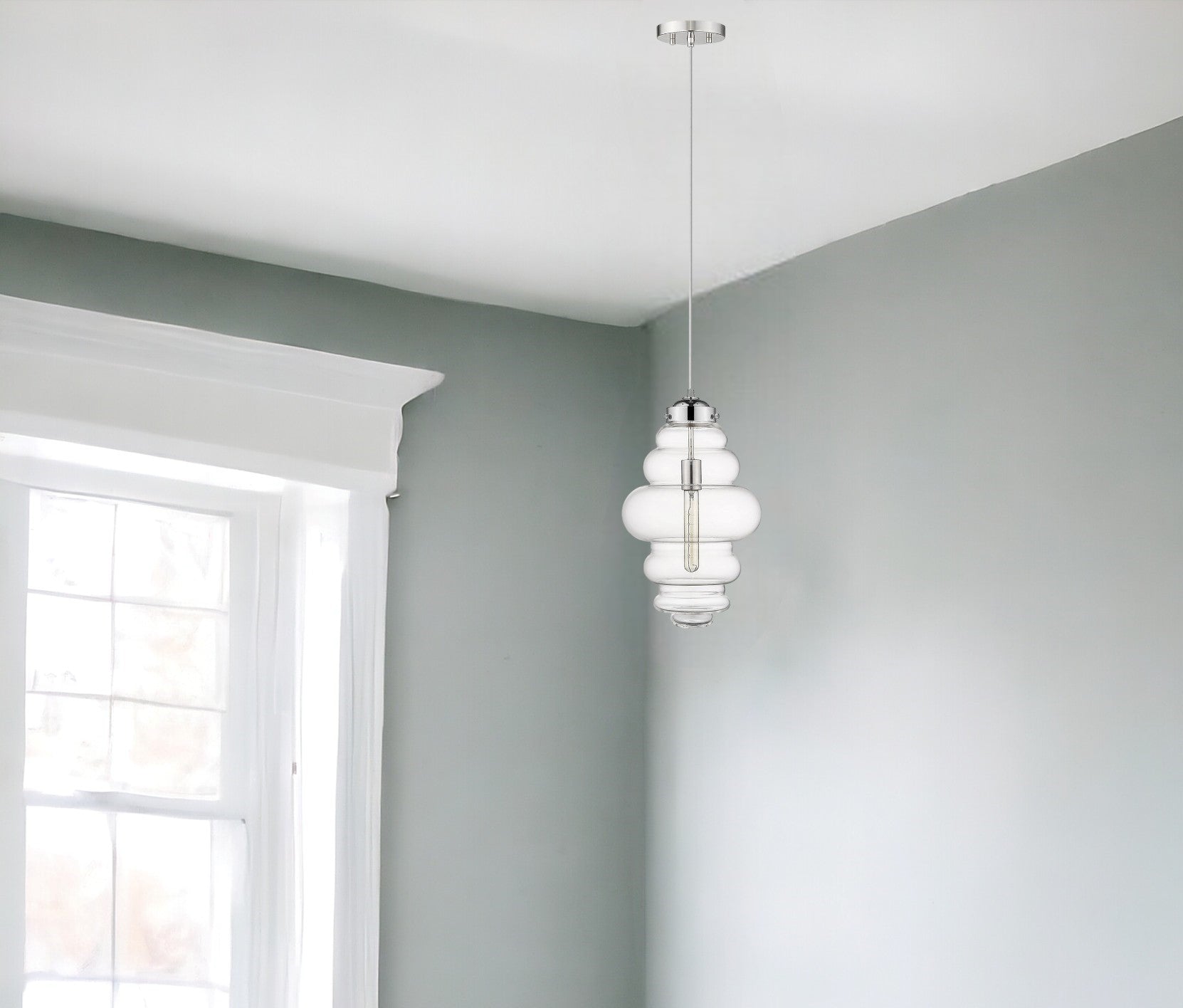 Ballina 1-Light Polished Nickel Mini-Pendant-Pendants-Hanging Lights-DECOROLALA