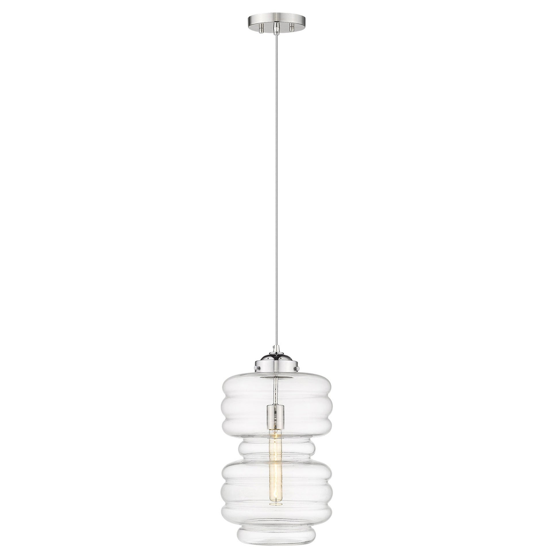 Ballina 1-Light Polished Nickel Mini-Pendant-Pendants-Hanging Lights-DECOROLALA