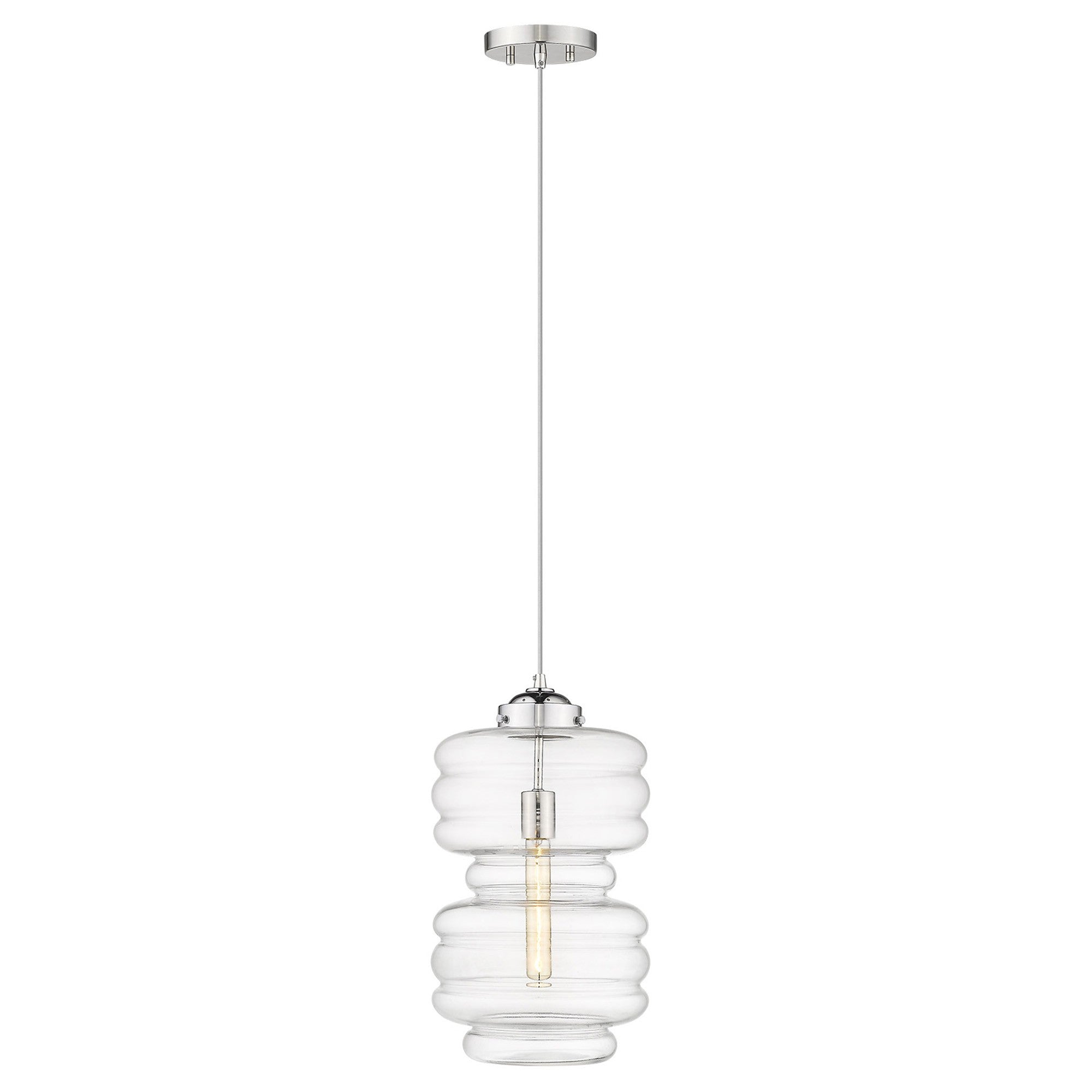 Ballina 1-Light Polished Nickel Mini-Pendant-Pendants-Hanging Lights-DECOROLALA