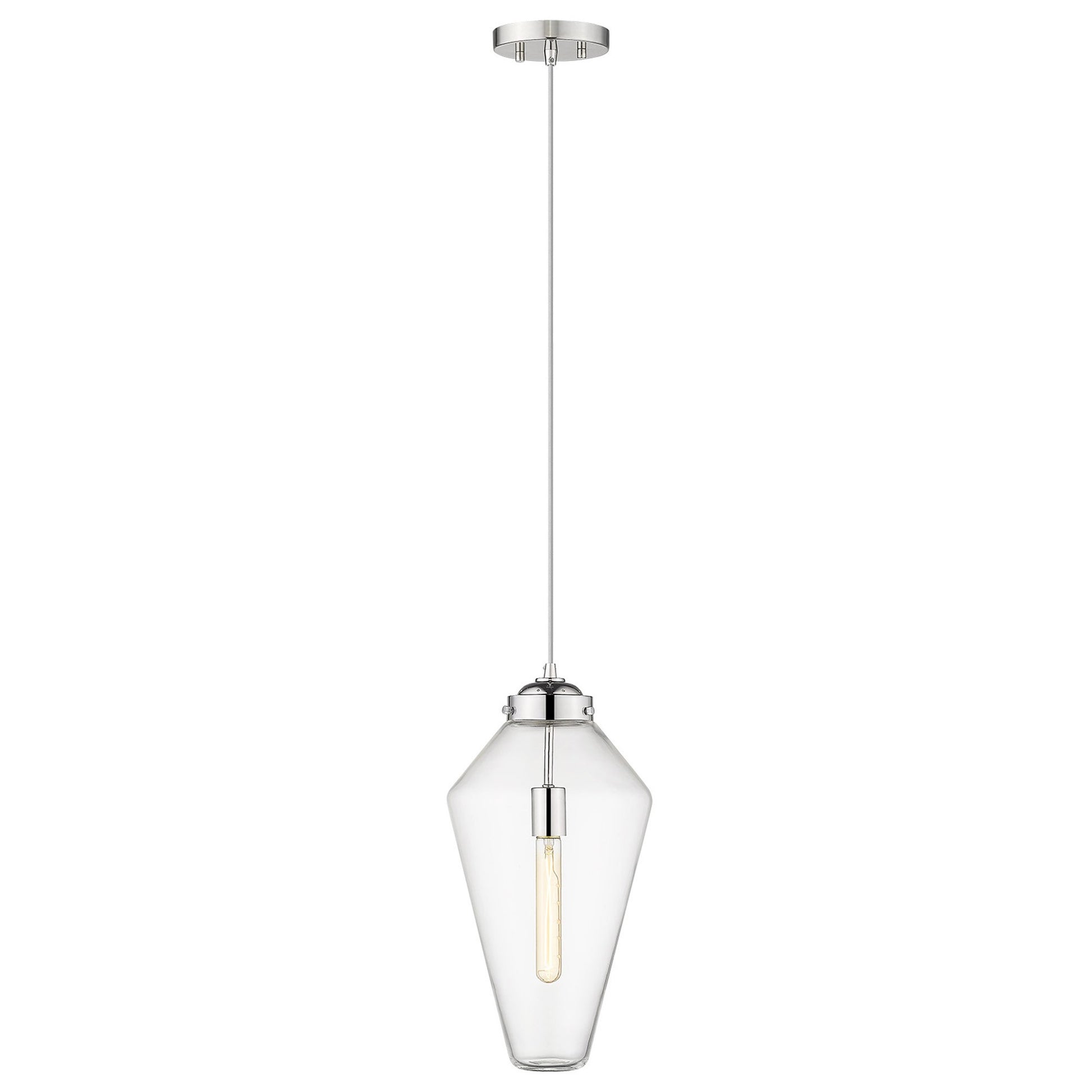 Ballina 1-Light Polished Nickel Mini-Pendant-Pendants-Hanging Lights-DECOROLALA