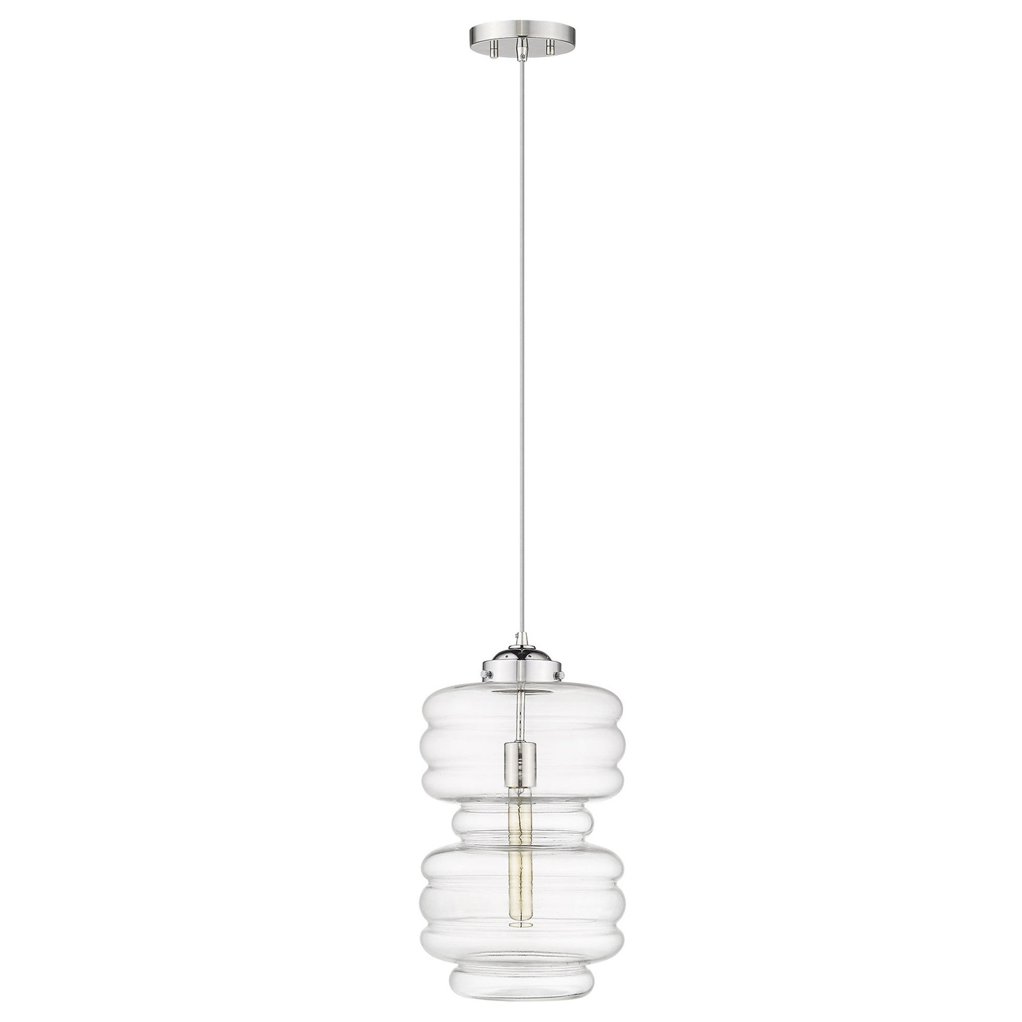 Ballina 1-Light Polished Nickel Mini-Pendant-Pendants-Hanging Lights-DECOROLALA