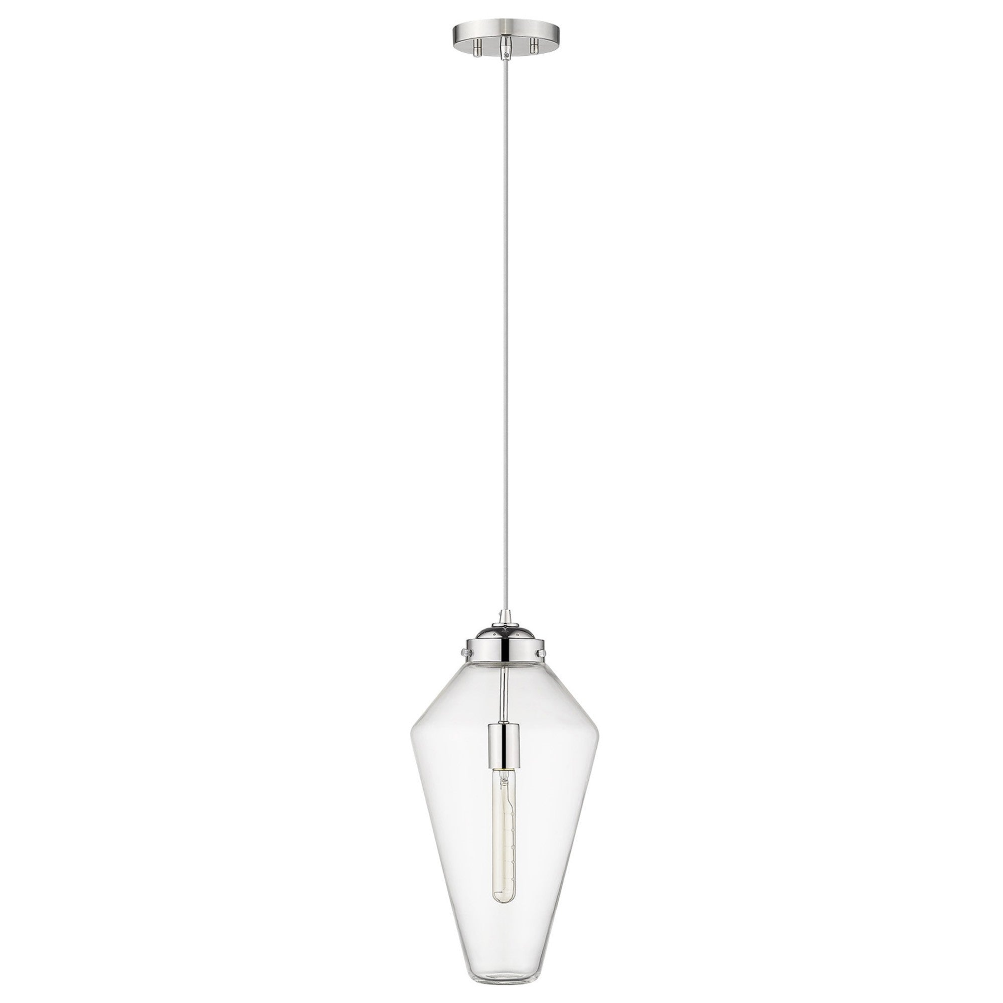 Ballina 1-Light Polished Nickel Mini-Pendant-Pendants-Hanging Lights-DECOROLALA