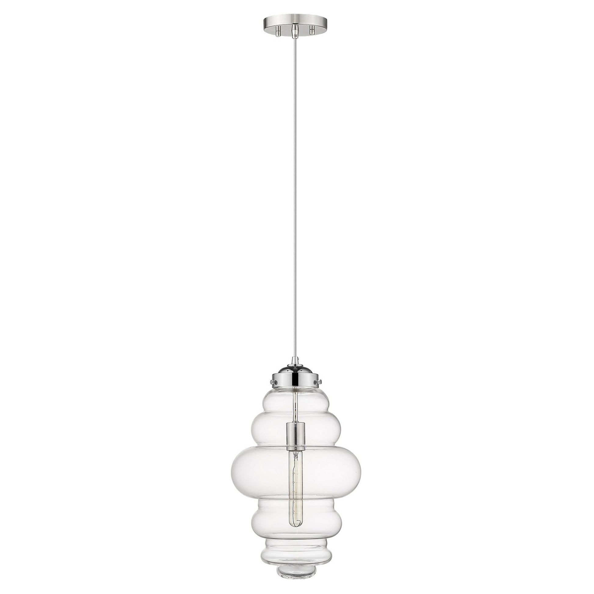 Ballina 1-Light Polished Nickel Mini-Pendant-Pendants-Hanging Lights-DECOROLALA