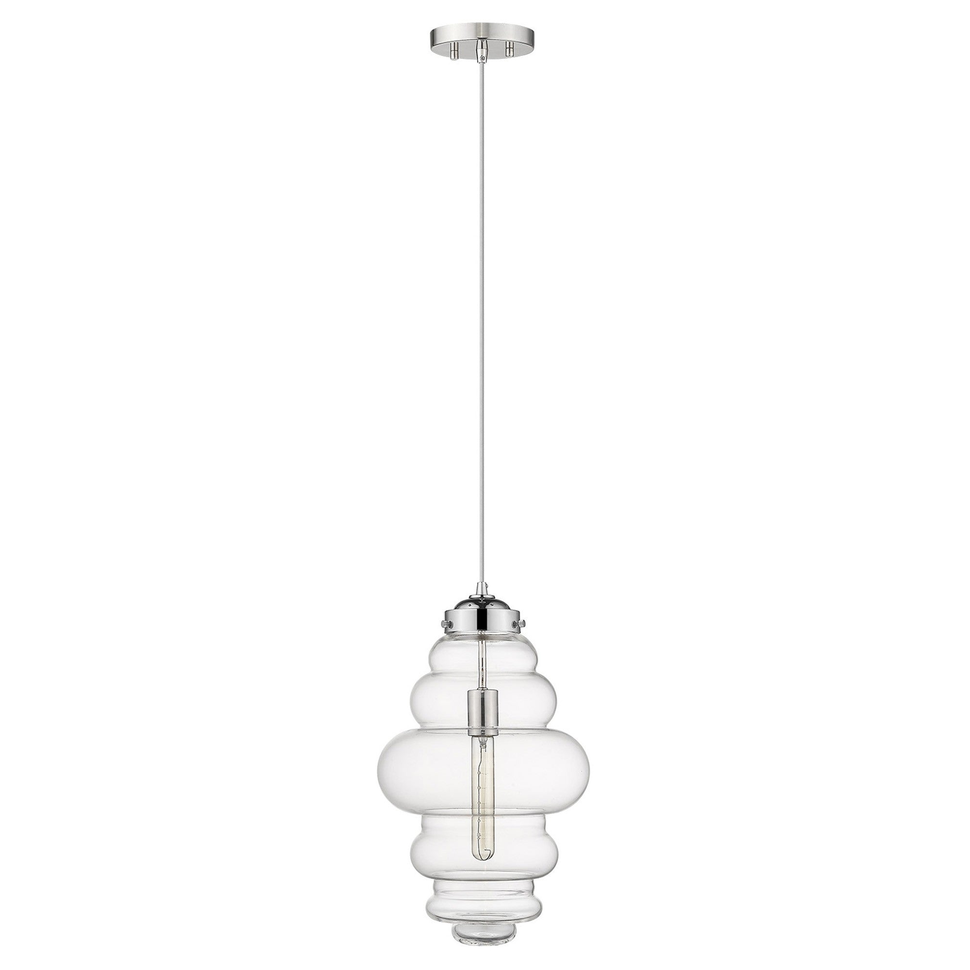 Ballina 1-Light Polished Nickel Mini-Pendant-Pendants-Hanging Lights-DECOROLALA