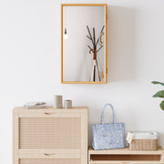 Bamboo Medicine Cabinet with Mirror Door - Natural 14" x 24"-Wall Cabinets-DECOROLALA