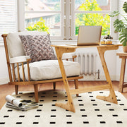 Bamboo Z-Shaped Spacious Sofa Side Table with Space-Saving Tabletop-Natural-End & Side Tables-DECOROLALA